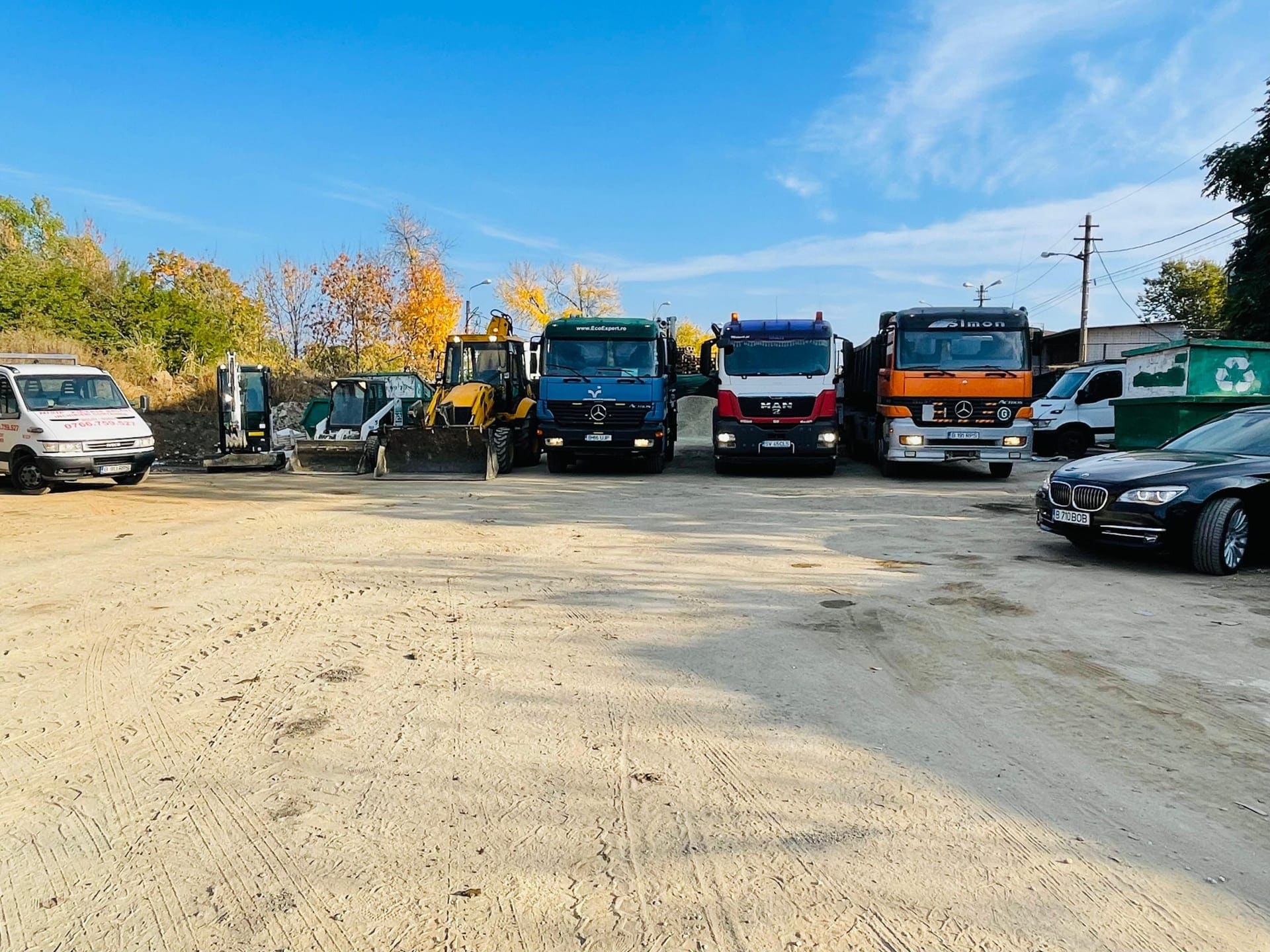 Flota Neacșu Construct — buldoexcavatoare, basculante și camioane pentru transport moloz în București și Ilfov